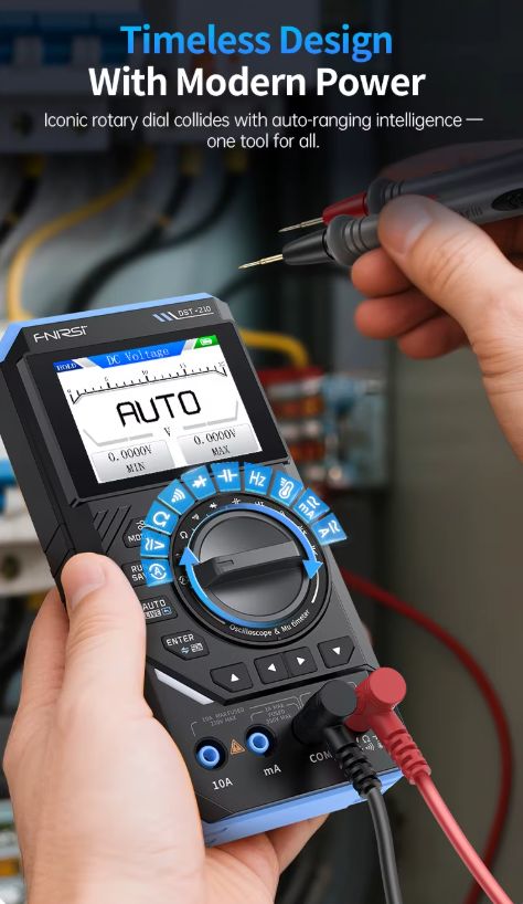 FNIRSI DST-210 3-in-1 Multitester_rotary dial design